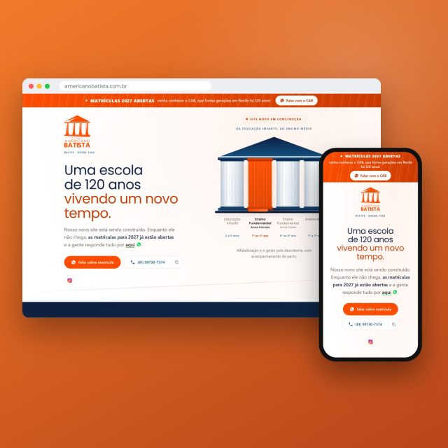 Case Colégio Americano Batista — Desenvolvimento de Sites — Guia-se Lagoa Santa