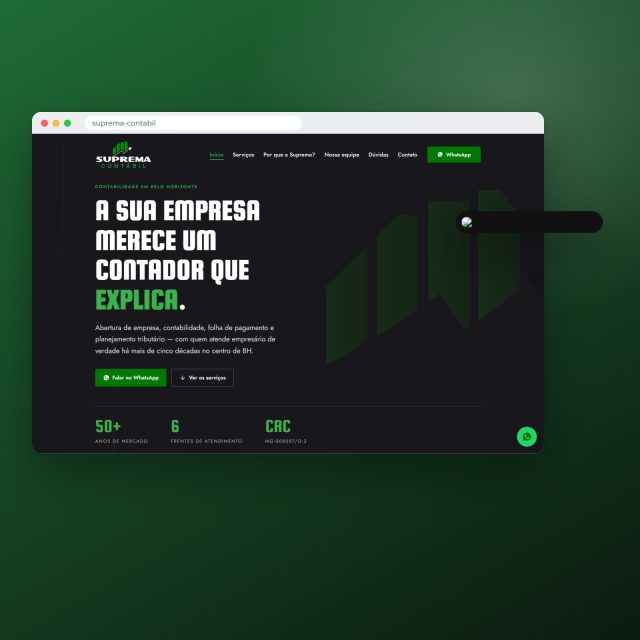 Case Suprema Contábil — Desenvolvimento de Sites — Guia-se Lagoa Santa